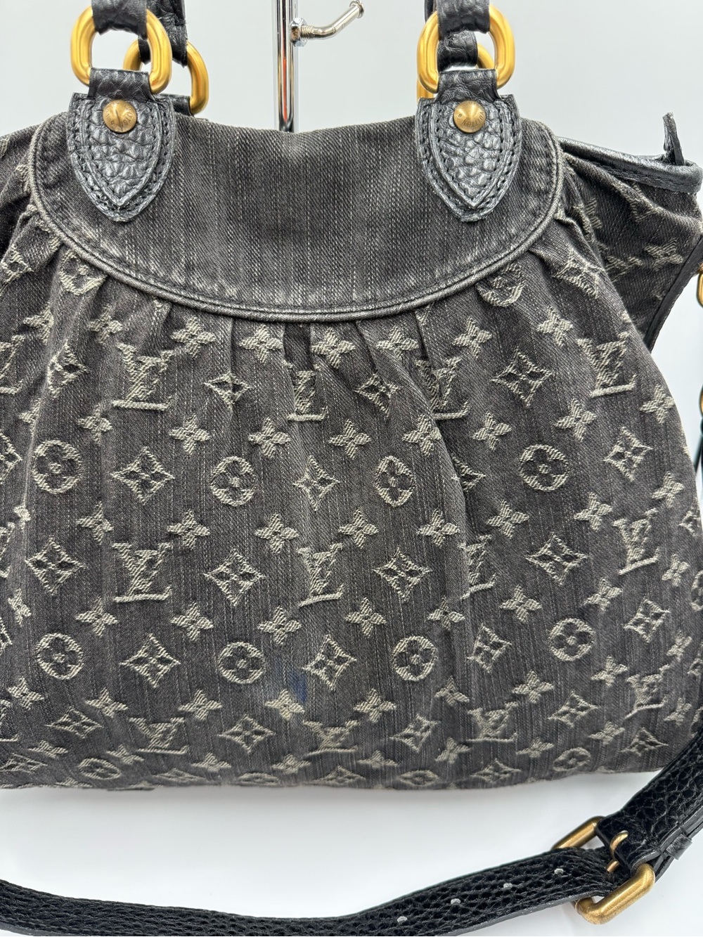 Louis Vuitton Black Monogram Denim Neo Cabby Tote with Detachable CB Strap - Picture 2 of 14